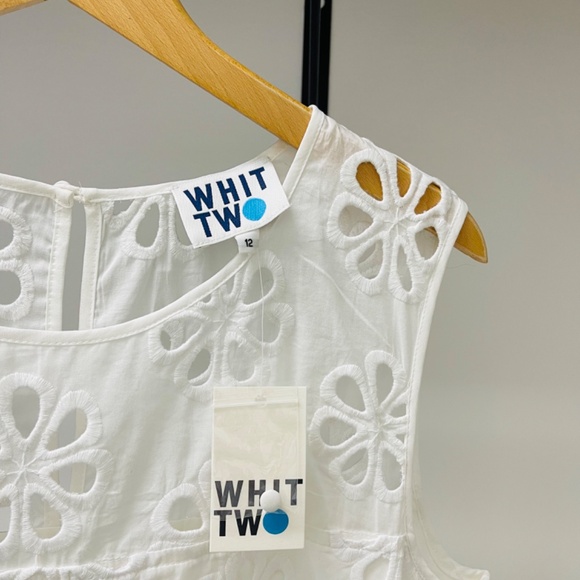 Whit Two for Anthropologie Broderie Anglaise Shift ~ Size 12 - Picture 5 of 6